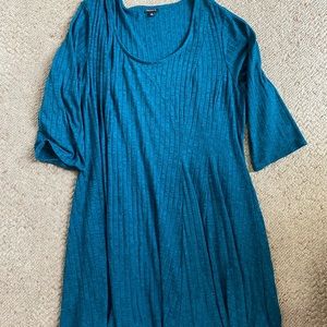 Torrid Teal Quarter-Length Sleeve Dress Size 4